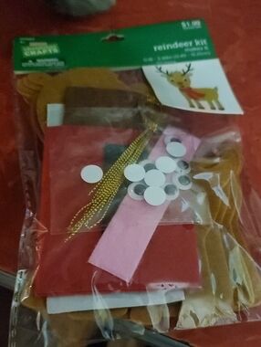 Hobby Lobby Reindeer Kit with Red, Green, Pink, Gold, White, Brown